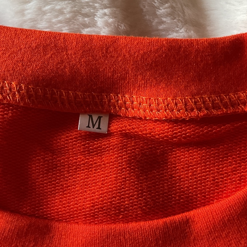 Women's Off-the-Shoulder Sweater - Vibrant Orange